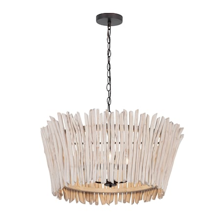 Maxim Lighting Baywood 30'' DriftWood Chandelier, Textured Bronze 22426WWTBZ